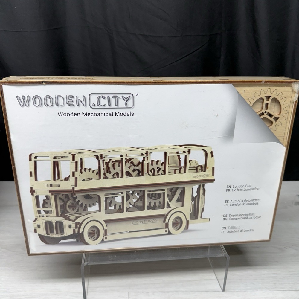 Wooden City London Double Decker Bus Mechanical Model Kit WR 303 NEW
